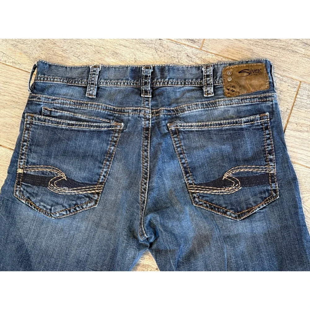 Silver Jeans Zac 36x32 Mens 36 x 32 Blue Relaxed Straight Leg Denim Western